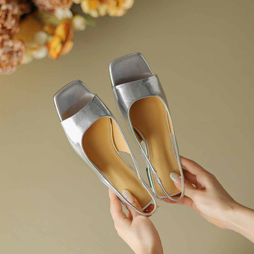Mule Slip On - Удобные мягкие мюли с металлическим каблуком-рюмочкой,