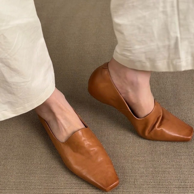 Slingback Pumps Women - Ретро-лоферы женские, без застежек, в британском